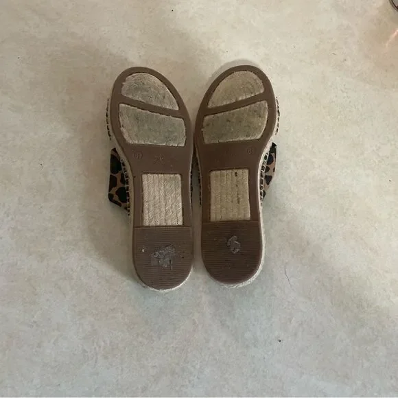 J crew Twisted knot Espadrilles sandals shoes Leopard animal print slip on - Picture 5 of 5